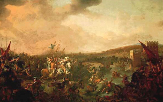 Johannes Lingelbach,Bataille du Pont Milvius (environ 1650)
